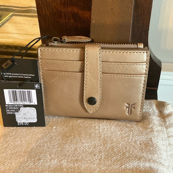 Frye Handbags - NWT Frye Melissa Leather Coin Wallet Purse Light Bronze Brown Retail $98